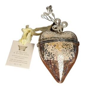 A Gilded Life Demdaco Glass Heart Keepsake Locket Ornament personal message gift